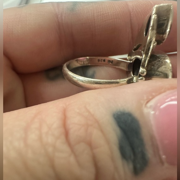 Vintage Sterling silver pink & purple gem stone ring size 7 from India - Picture 5 of 13